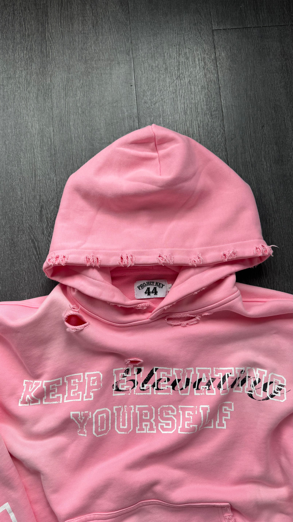 KEEP ELEVATING YOURSELF PINK HOODIE