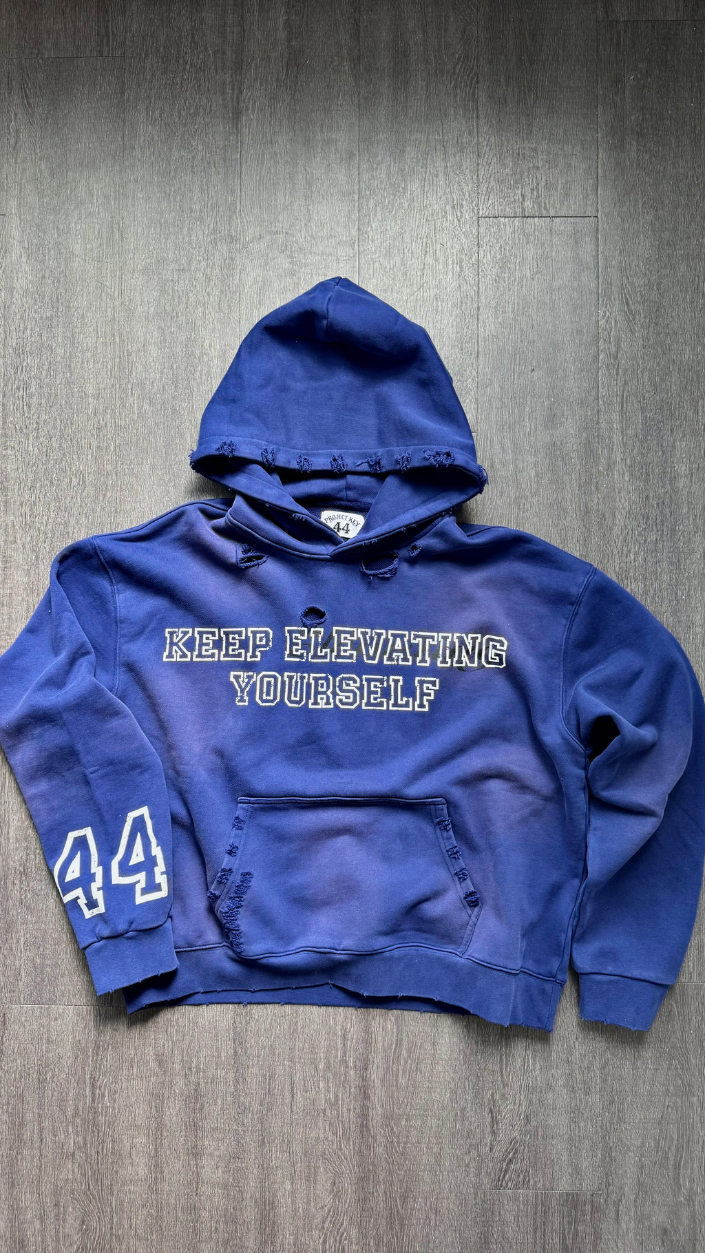 KEEP ELEVATING YOURSELF NAVY BLUE HOODIE