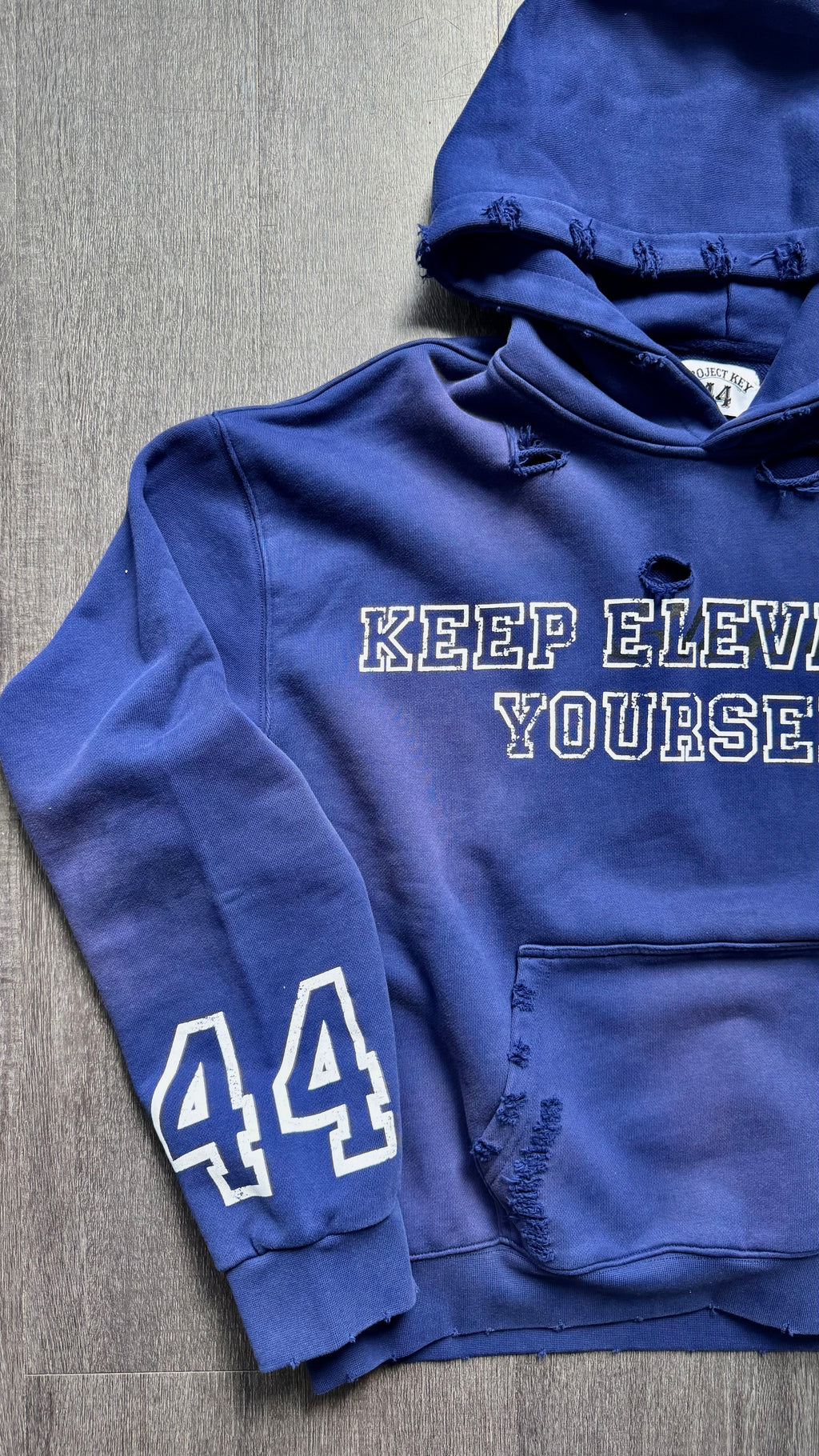 KEEP ELEVATING YOURSELF NAVY BLUE HOODIE