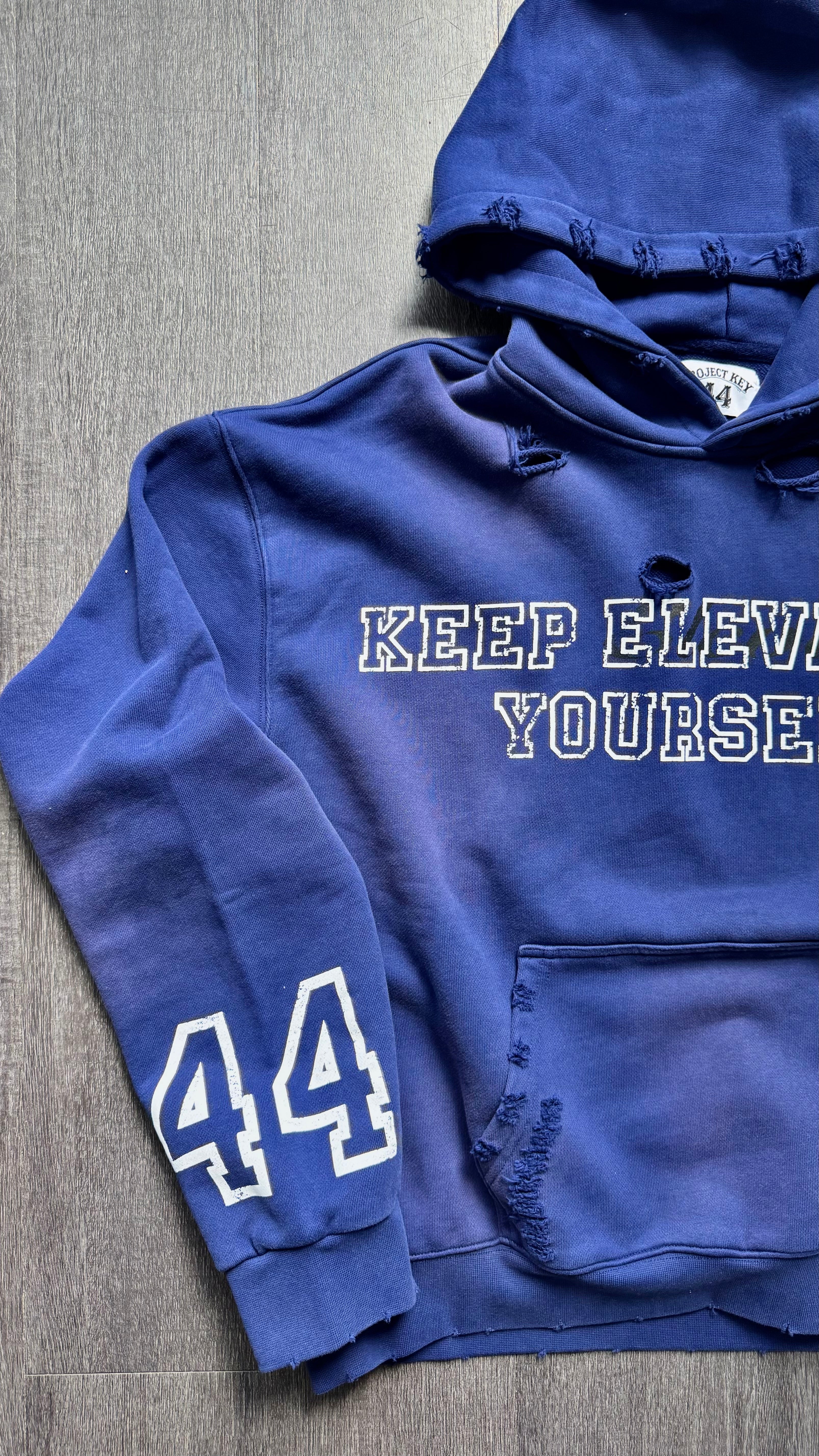 KEEP ELEVATING YOURSELF NAVY BLUE HOODIE