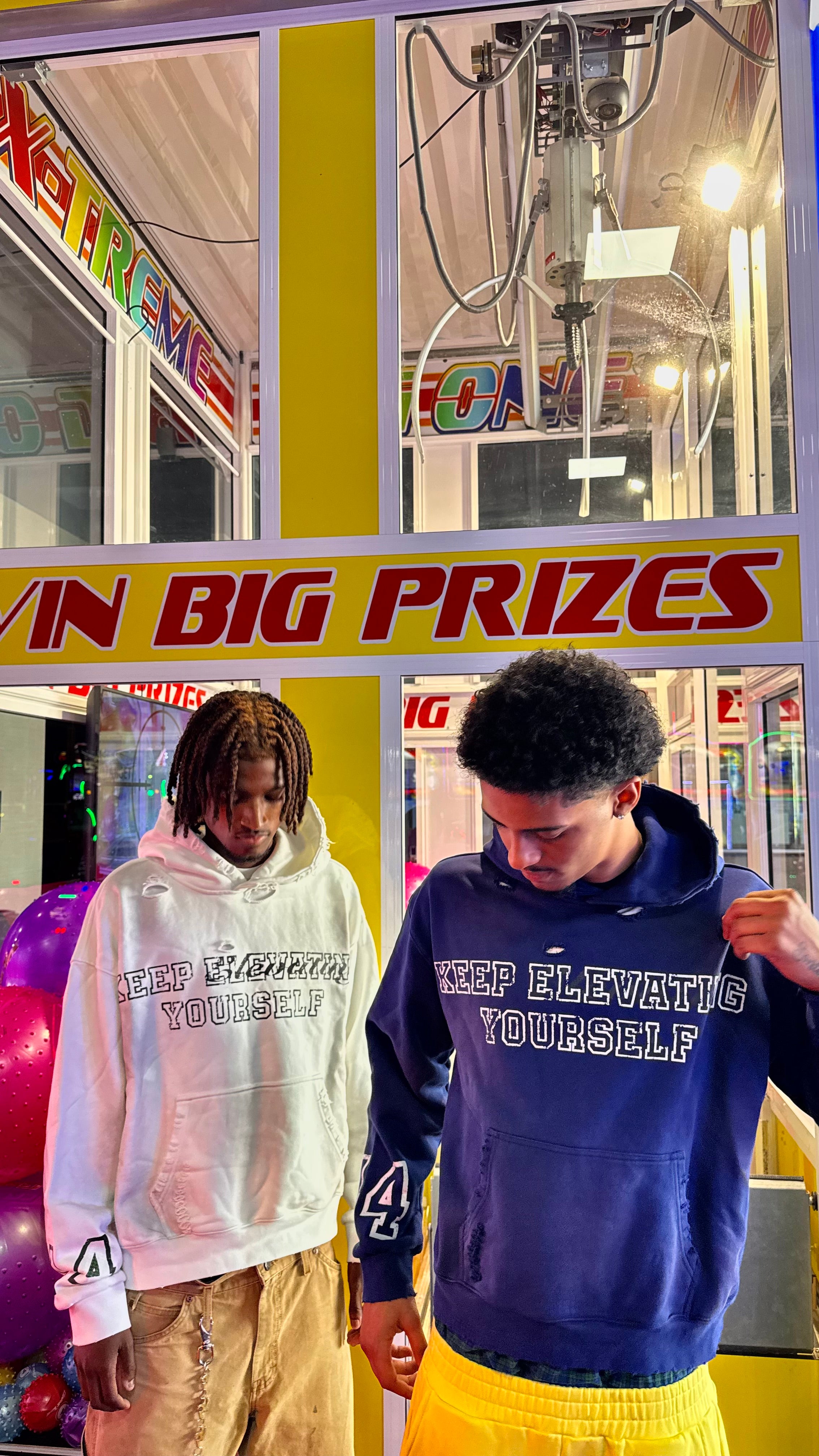KEEP ELEVATING YOURSELF NAVY BLUE HOODIE