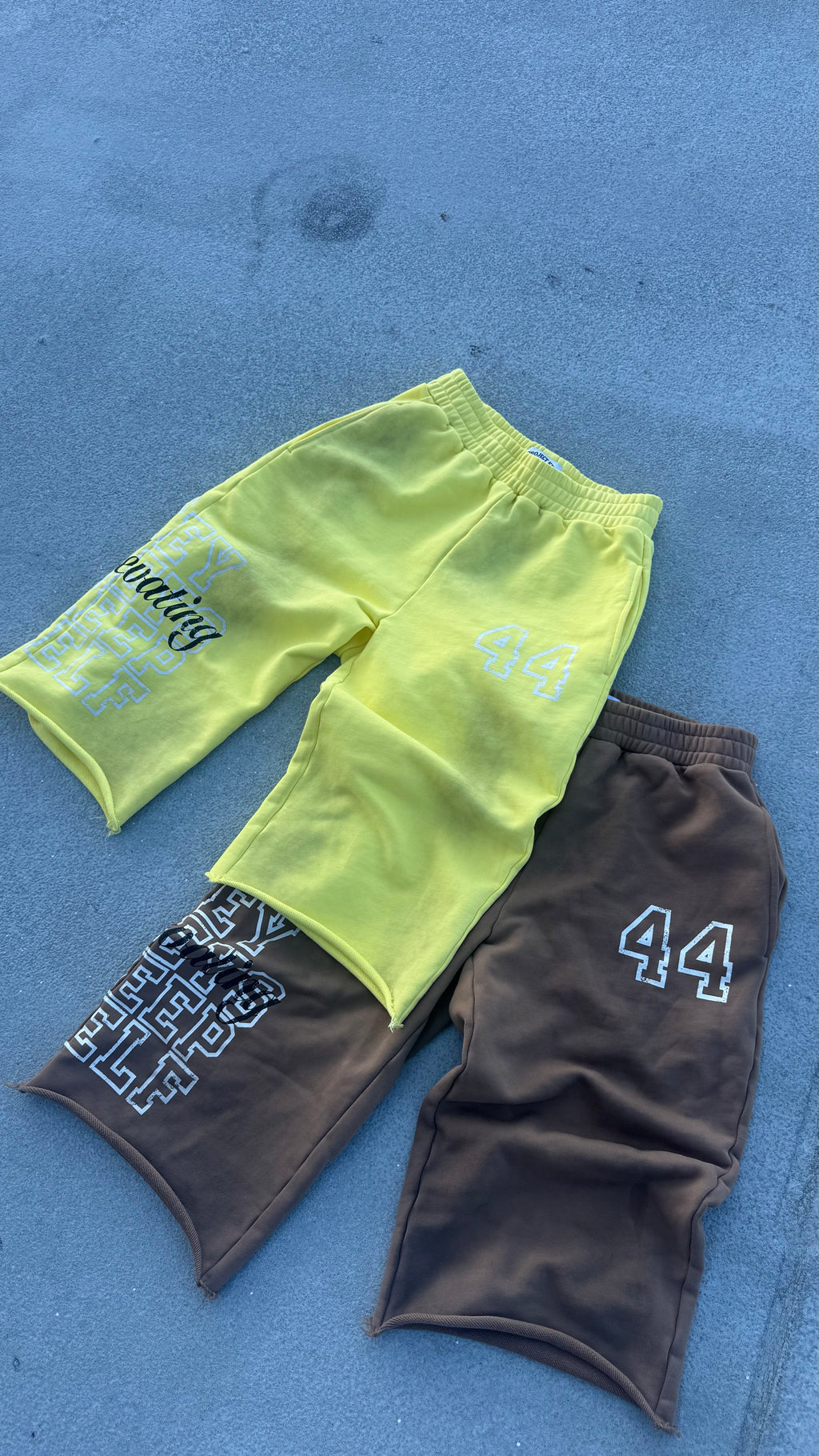 3/4ths Yellow Long shorts