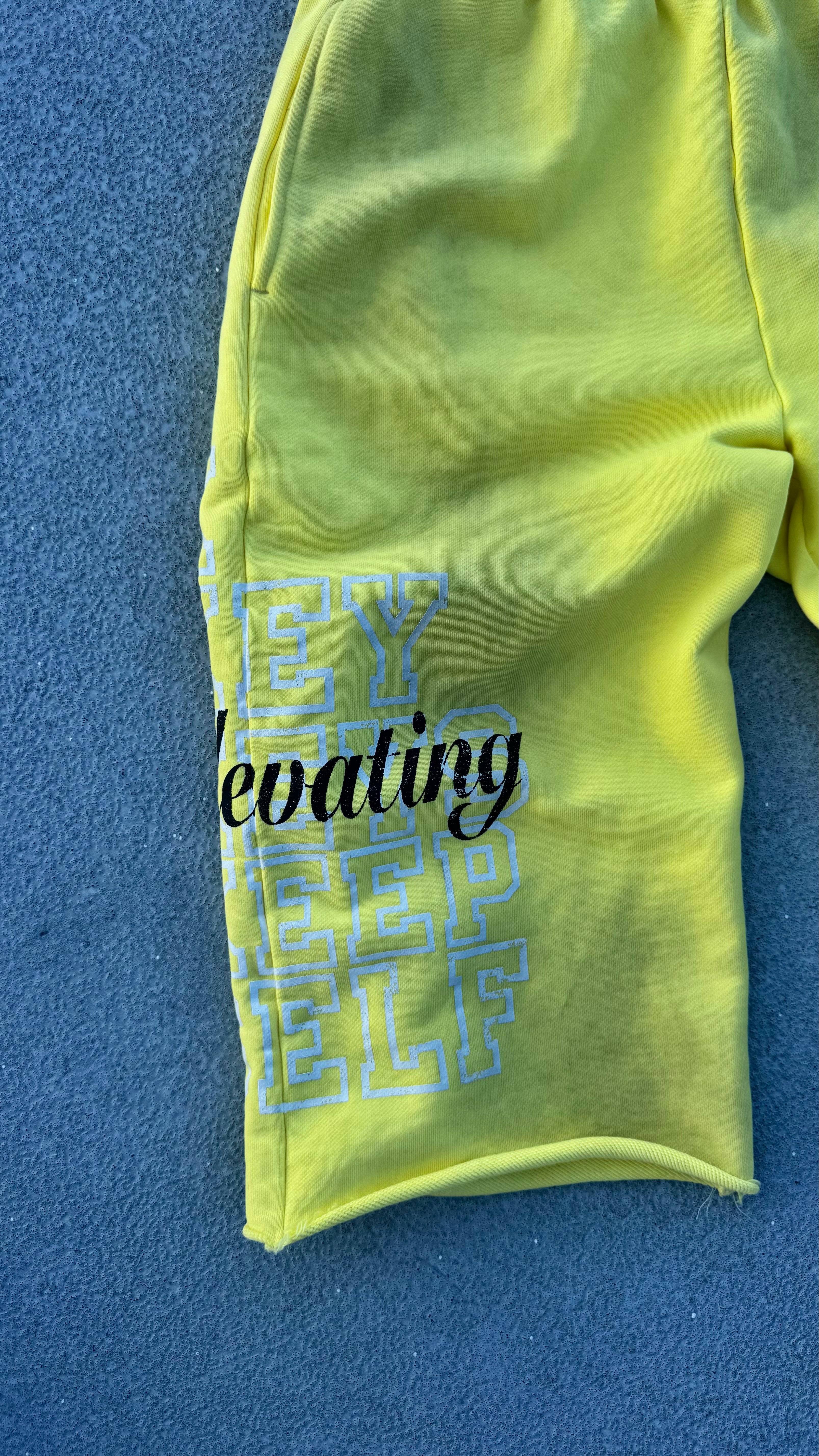 3/4ths Yellow Long shorts